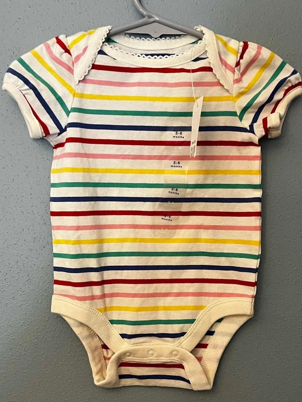 NWT GAP Rainbow Stripe Short-Sleeve Onesie
